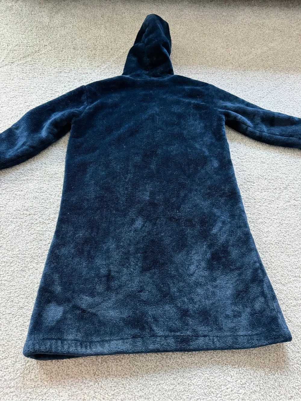 Sears Navy Plush Hooded Kids Sleep Sack with Sherpa Trim